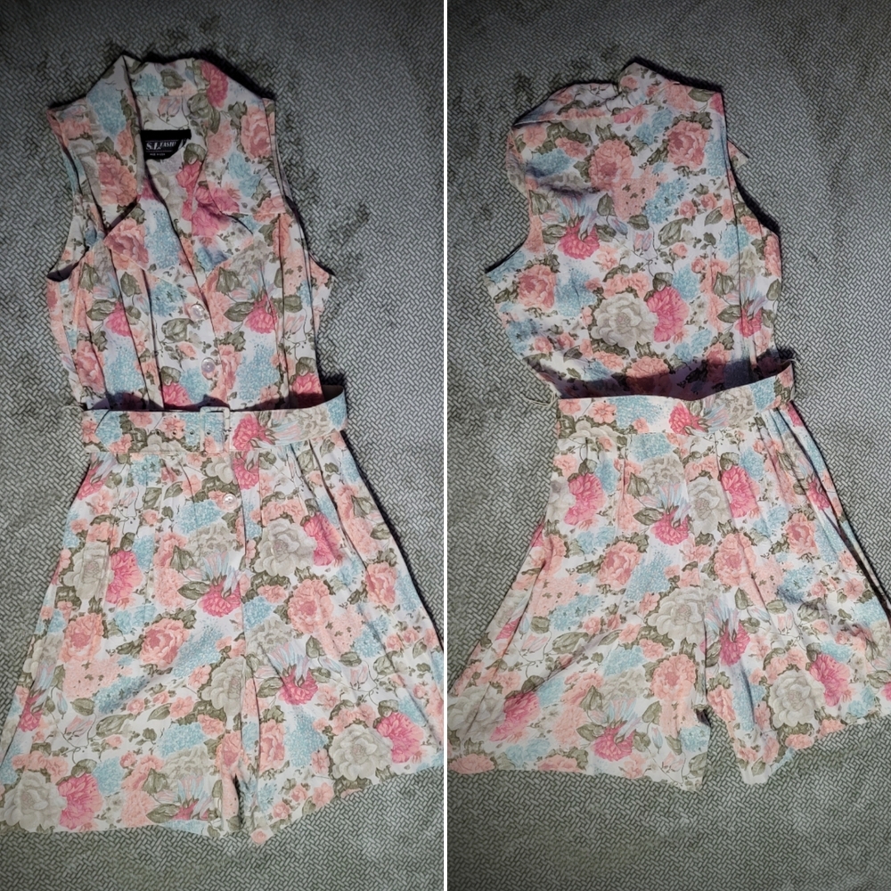 Vintage S.L. Fashions Floral Romper | Size 10 (Fits S/M) |